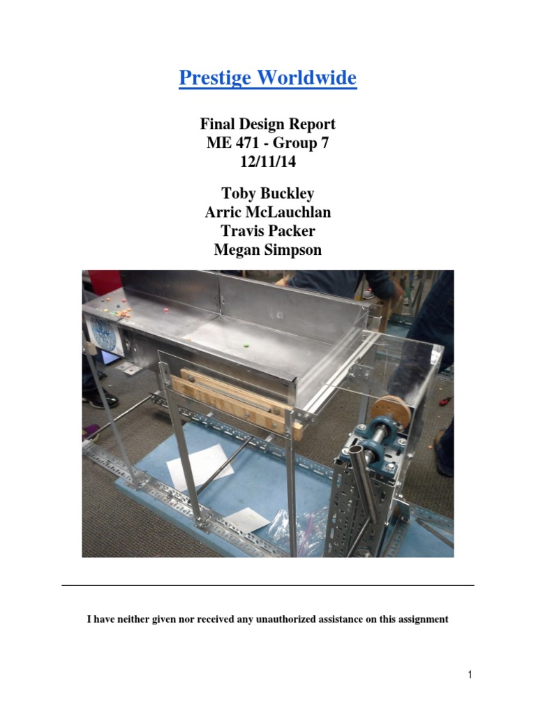 Designreport PDF | PDF | Rotation Around A Fixed Axis | Acceleration