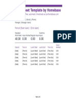 Time Sheet Template by Homebase: Period (Start Date) - (End Date)