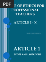 Code of Ethics For Professional Teachers Report