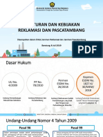 Peraturan Dan Kebijakan Reklamasi Dan Pascatambang