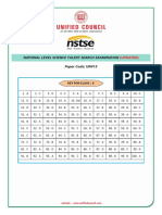 NSTSE Answer Key Level 1 STD 8 2015