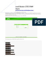 Default Password Router ZTE F609 Indihome Terbaru
