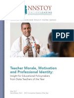 Teacher Morale, Motivation and Professional Identity