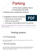 Parking solutions and parameters
