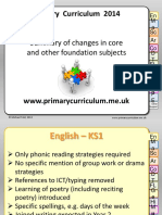 Primary Curriculum 2014: Summary of Changes in Core and Other Foundation Subjects