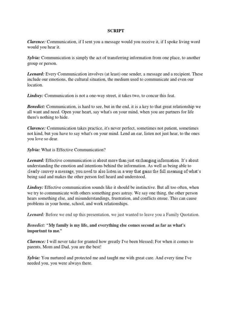 Script Purposive Communication | PDF | Communication | Information
