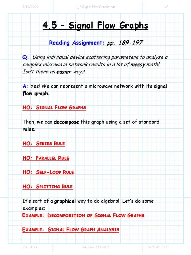 Signal Flow Graphs in Microwave Engineering | PDF | Transmission Line ...