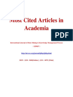 Most Cited Article in Academia - International Journal of Data Mining & Knowledge Management Process (IJDKP)