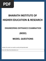 Bharath Institute of Higher Education & Research: (BEEE) Model Questions