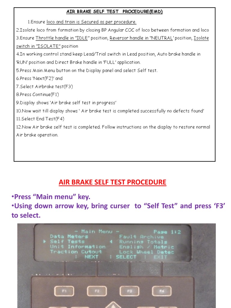 Air Brake Self Test | PDF | Vehicle Technology | Vehicle Parts