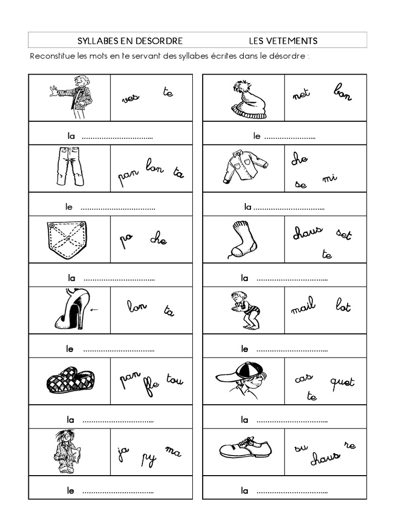Exercices Vetements PDF PDF