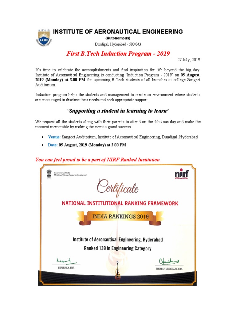 Induction Program 2019 Pdf Identity Document