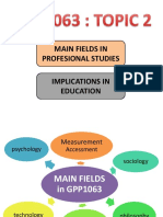 Main Fields in Profesional Studies Implications in Education