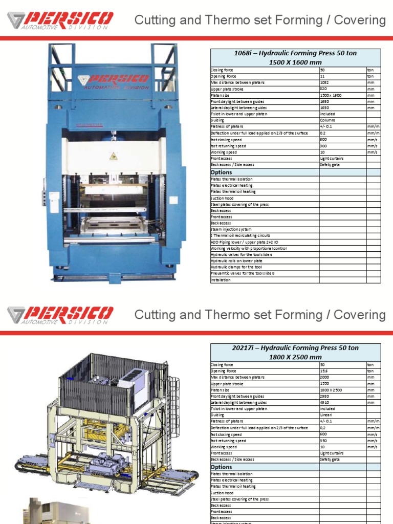 Hydraulic Forming Press Specifications | PDF | Valve | Speed