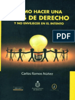 COMO HACER UNA TESIS DE DERECHO Y NO ENVEJECER EN EL INTENTO - CARLOS RAMOS NUÑEZ 2002 Perú PDF