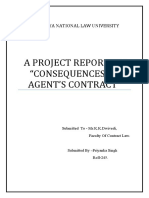 A Project Report On "Consequences of Agent'S Contract": Chanakya National Law University