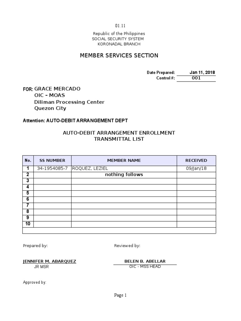 Member Services Section | PDF