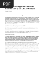 EVIDENCE 2015 Bar Exam Suggested Answers in Remedial Law by the UP Law Complex