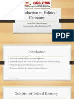 Introduction To Political Economy: Course Title: Political Economy Course Instructor: Mirza Bilal Hassan (PSP)