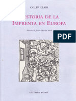 Colin CLAIR, Historia de La Imprenta en Europa, Madrid, Ollero & Ramos, 1998