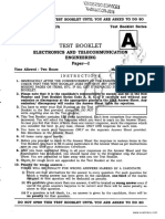 Test Booklet: Electronics and Telecommunication Engineering