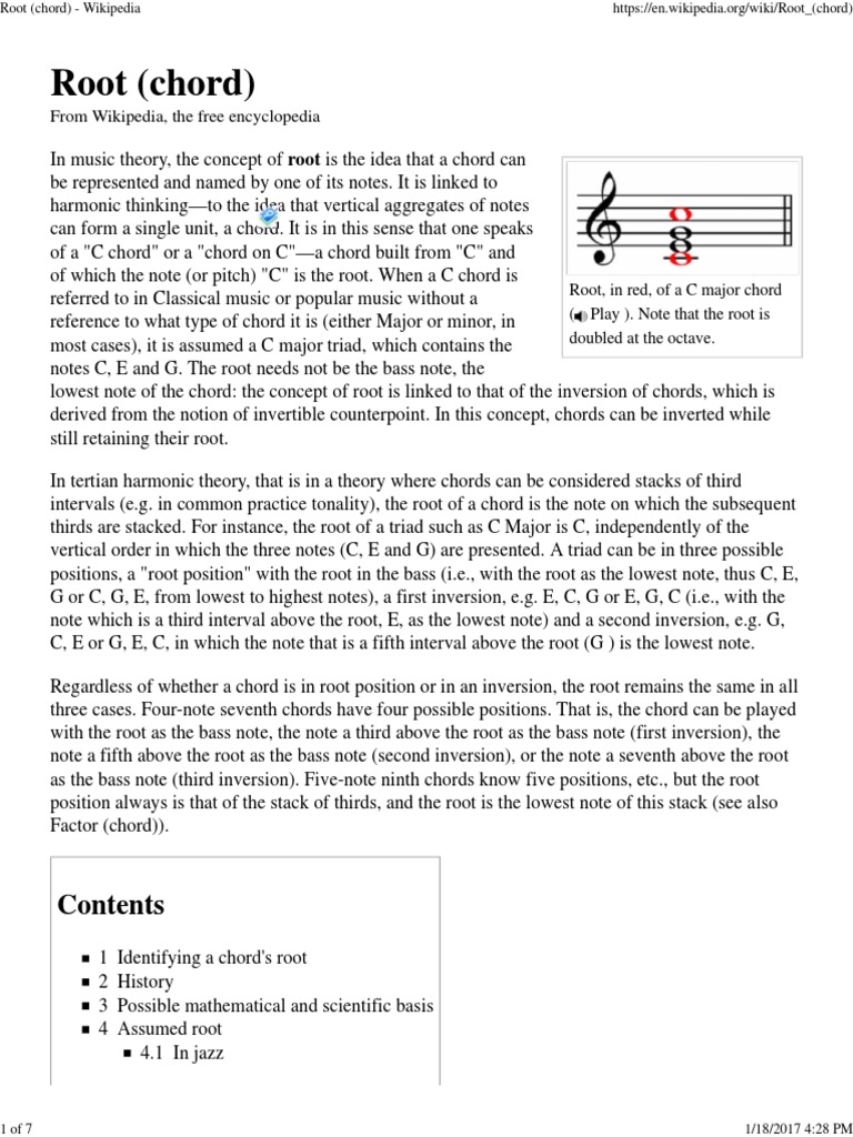 Root (Chord) - Wikipedia | Download Free PDF | Chord (Music) | Music Theory