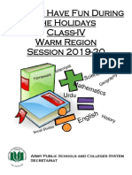Learn & Have Fun During The Holidays Class-IV Warm Region Session 2019-20