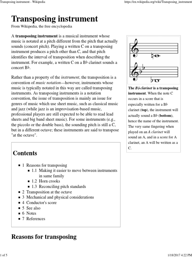 Transposing Instrument - Wikipedia | PDF | Musical Compositions ...