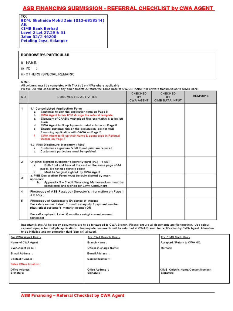 I) Name: Ii) I/C: Iii) Others (Special Remark)  PDF  Credit Card 