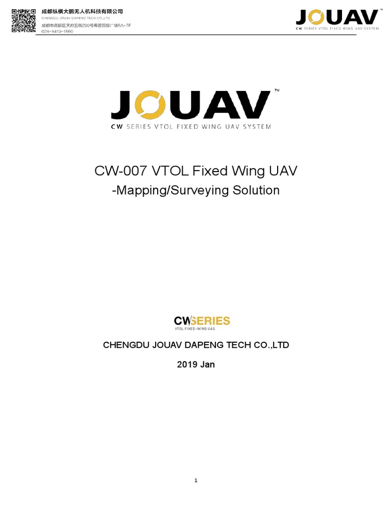 Jouav CW-007 VTOL UAV Overview | PDF | Takeoff | Unmanned Aerial Vehicle