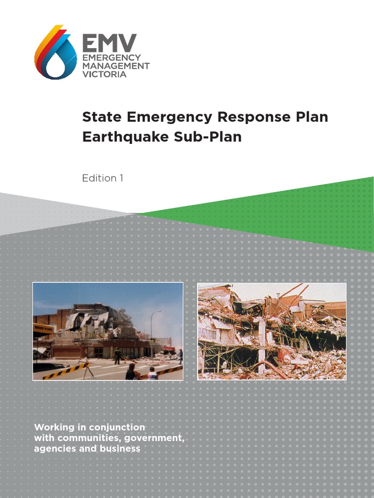 State Emergency Response Plan Earthquake SubPlan Edition 1 PDF Emergency Management