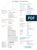 IB Maths Studies Formula Sheet 2019