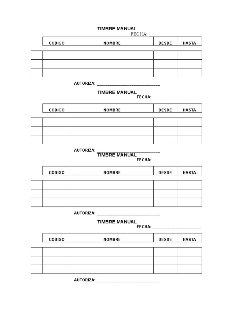 Formato de Timbre Manual | PDF | Finanzas y dinero