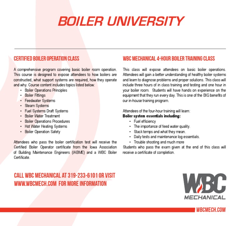 Boiler University: Certified Boiler Operation Class WBC Mechanical 4 ...