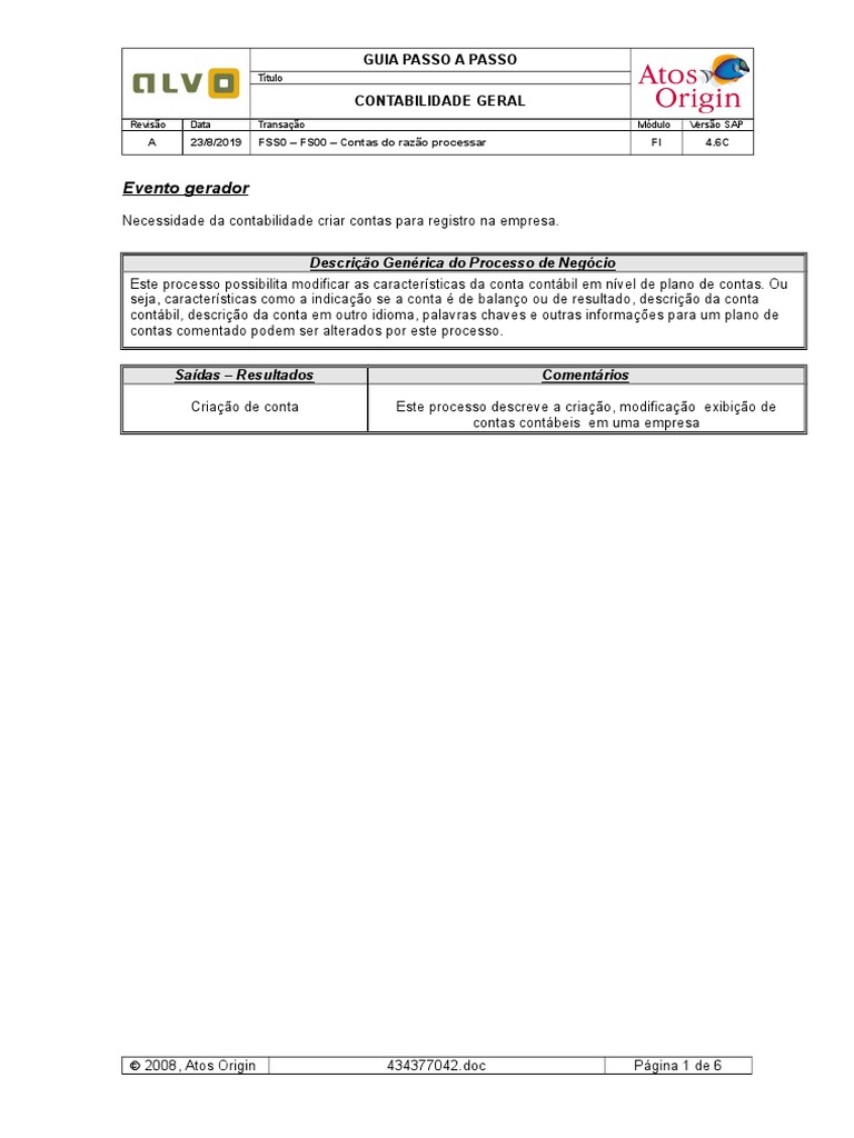 Criação de Contas do Razão no SAP | PDF | Contabilidade | Balancete