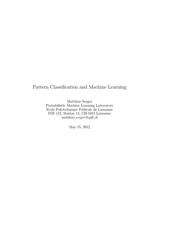 PCML Notes | PDF | Vector Space | Linear Subspace