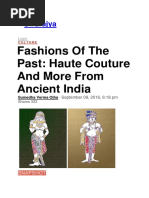 Fashions of The Past Haute Couture and More From Ancient India