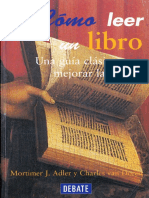 Cómo Leer Un Libro. Una Guía Clásica para Mejorar La Lectura PDF