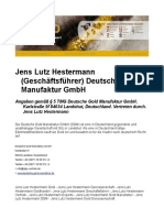 Jens Lutz Hestermann - Geschäftsführer - Deutsche Gold Manufaktur GMBH