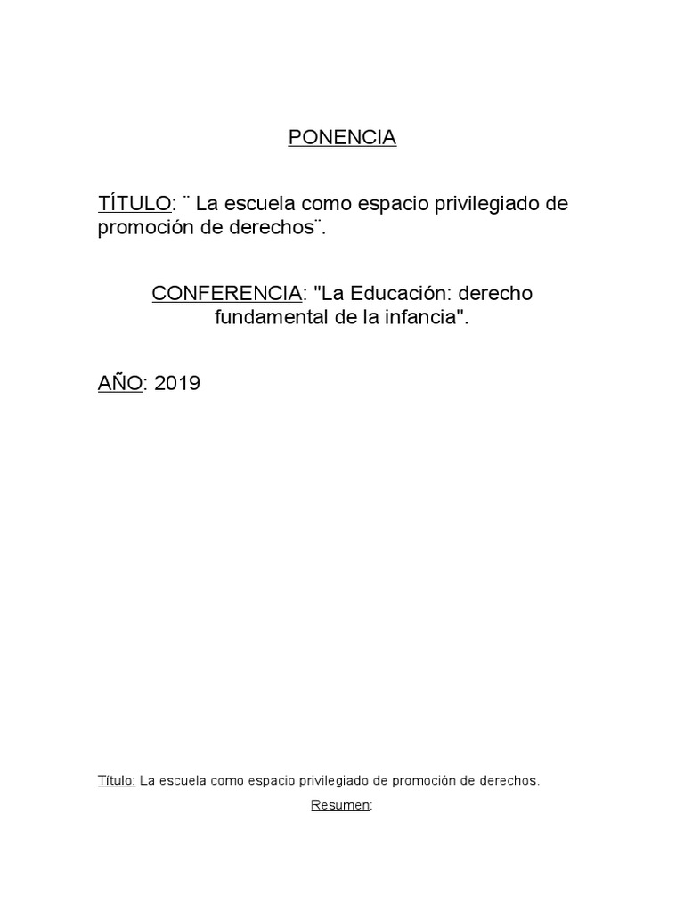 Ponencia | PDF | Aprendizaje | Salón de clases