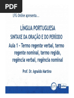 1 - Termo Regente, Termo Regido, Regências Verbal e Nominal