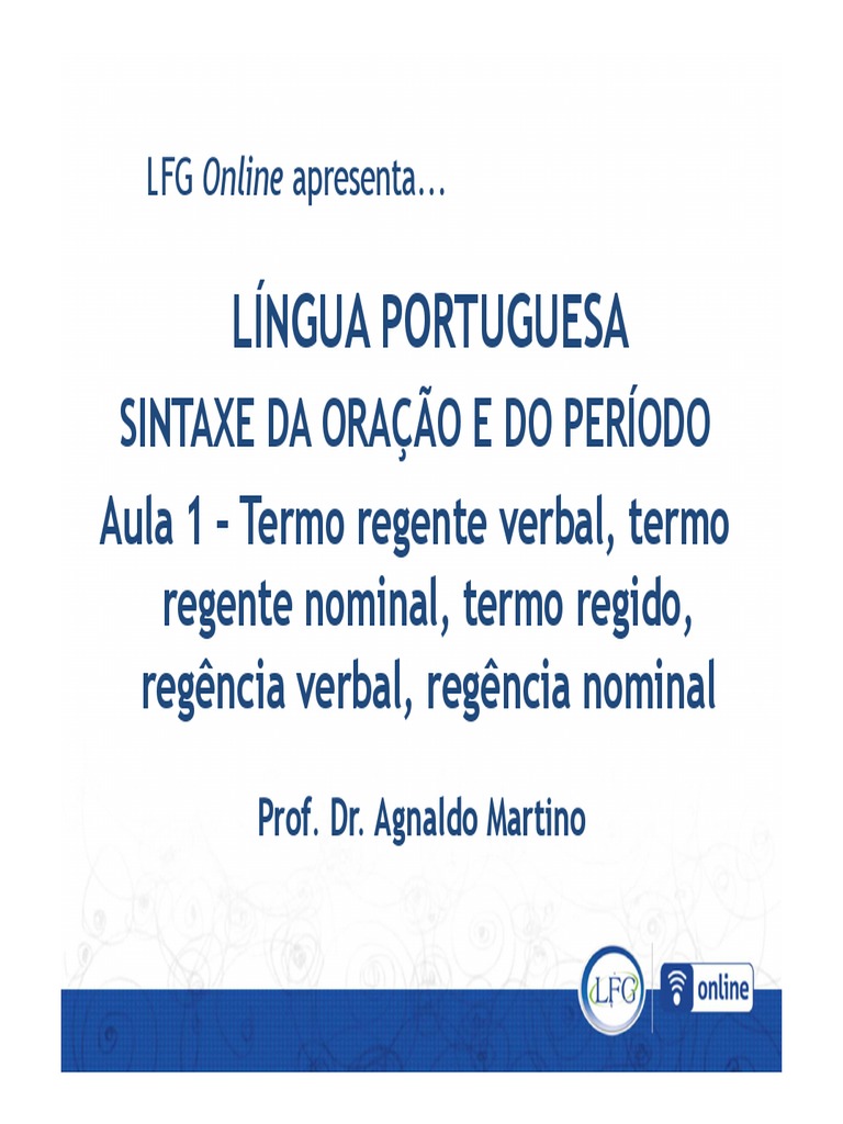 1 - Termo Regente, Termo Regido, Regências Verbal e Nominal | PDF ...