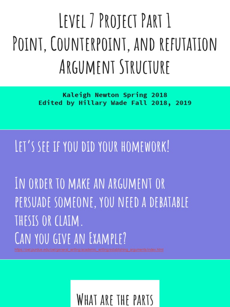 Argument Structure and Presentation Tips | PDF