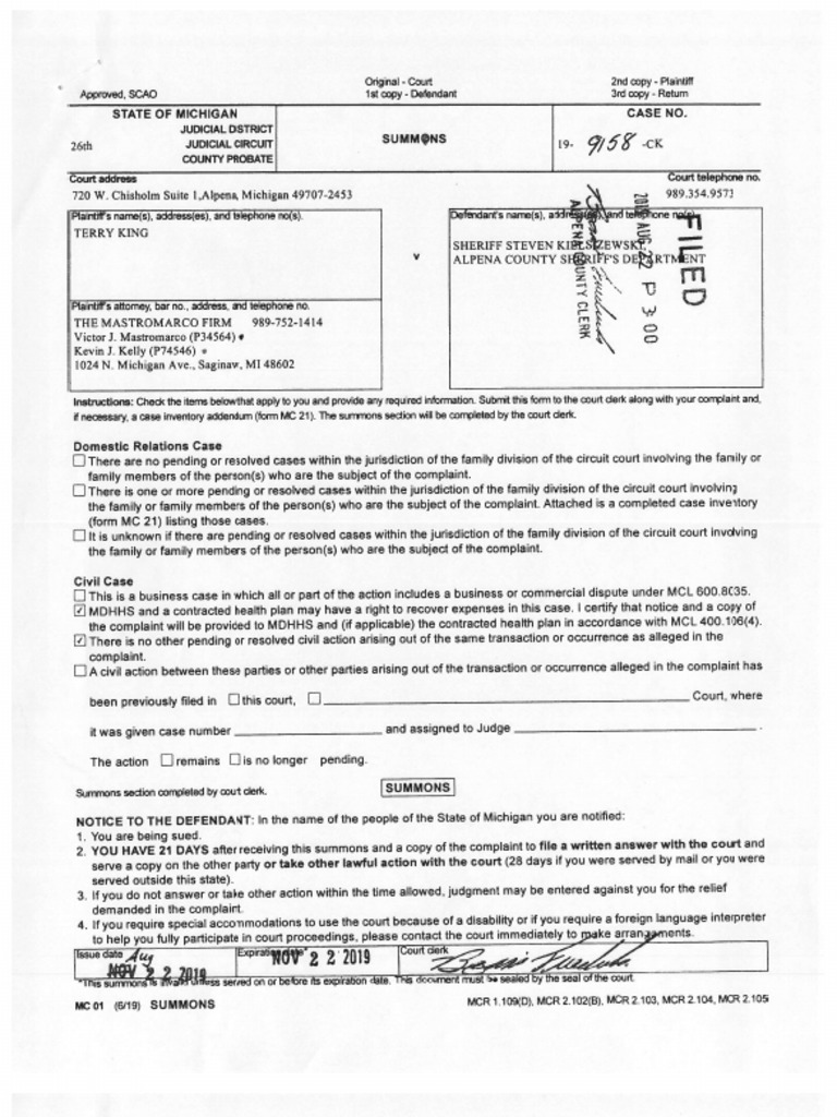 Terry King Lawsuit Against Sheriff PDF