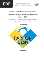 Manuel de orientações para elaboração e apresentação de trabalho de conclusão de curso - TCC