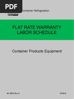 Flat Rate Warranty Labor Schedule: Container Products Equipment