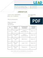 Lesson Plan: Teacher's Name: Rosie Channel CL Ass's Code: Pre-Starter1A Term: August 2019 Room: 101