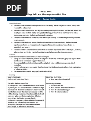 biological sciences year 11 unit plan