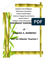 Pertinent Papers of Juliana A. Barbero ERF For Master Teacher L