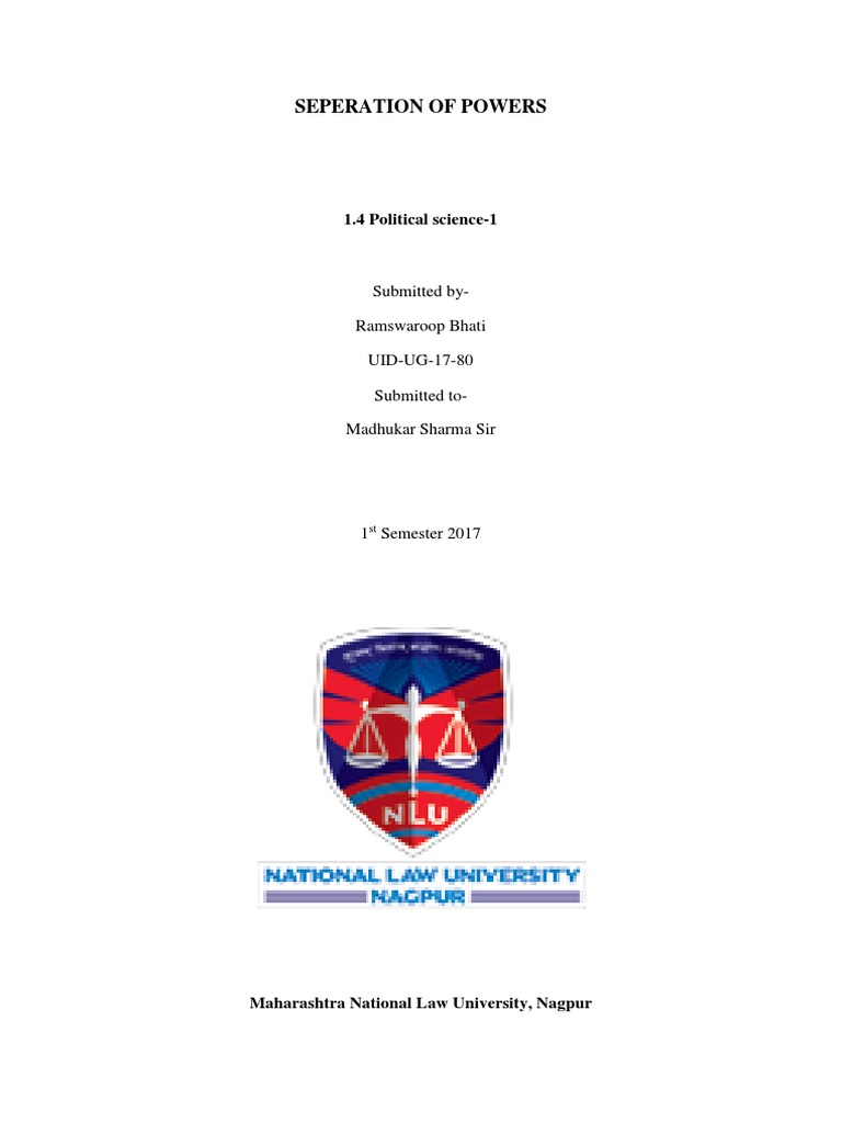 Seperation of Powers: 1.4 Political Science-1 | PDF | Separation Of ...
